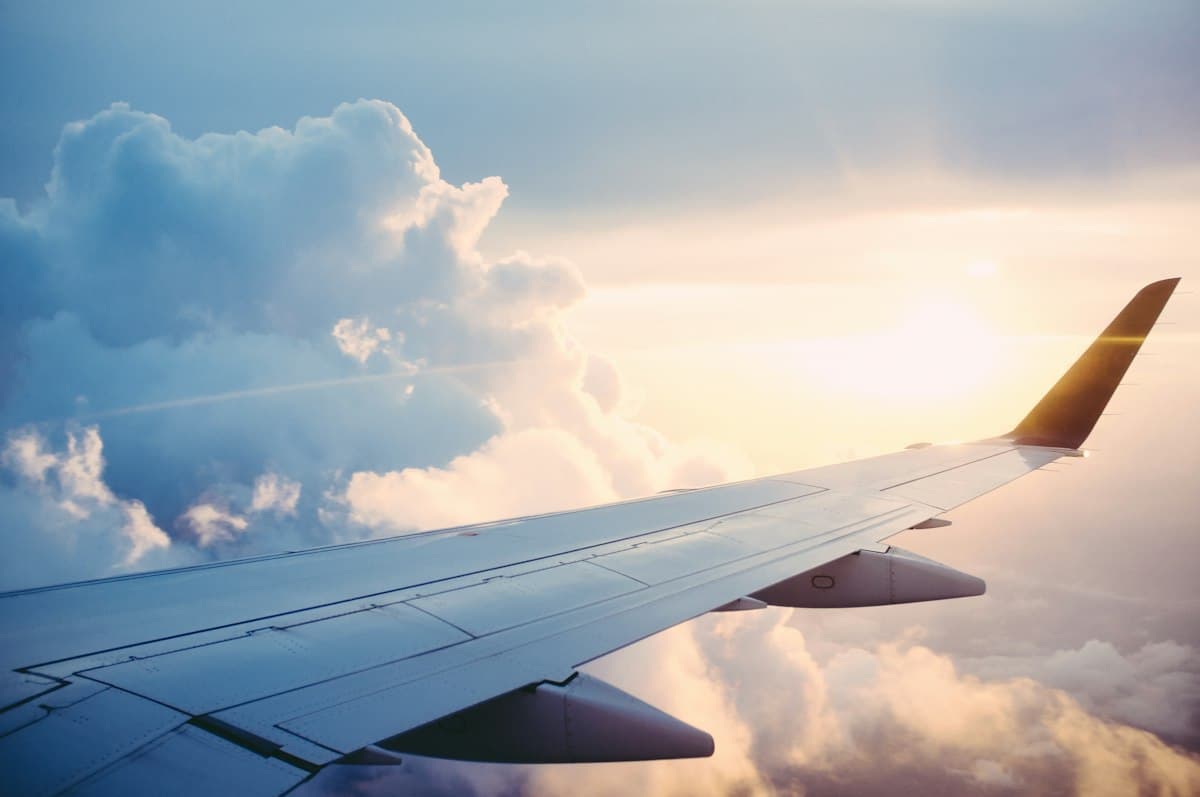 View from an aircraft above the clouds